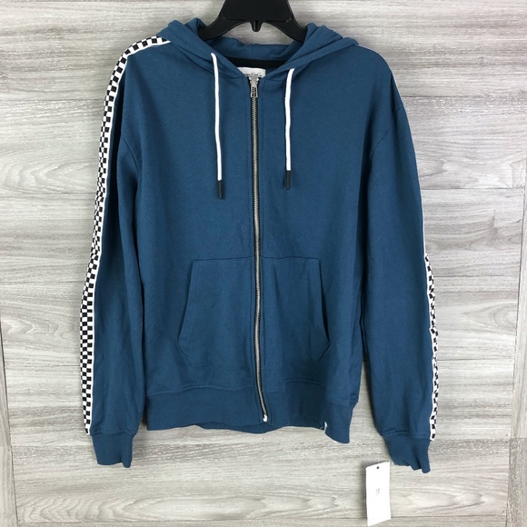 Sovereign Code King Checkered Trim Zip Hoodie Sweater - Picture 3 of 9